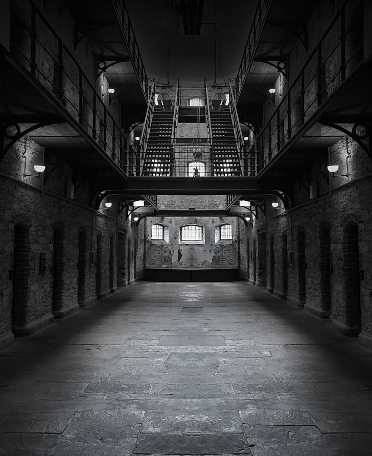 gray prison interior