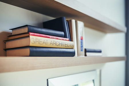 Great architects book - wooden shelf