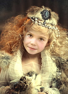 girl wearing headdress and dress artwork