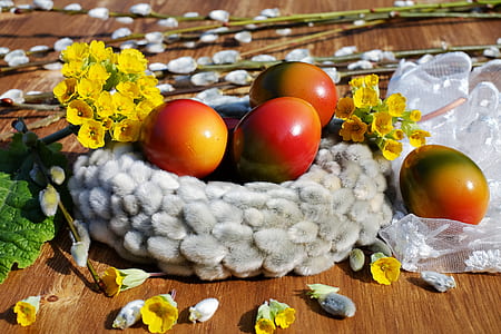 close up photography of red eggs decors