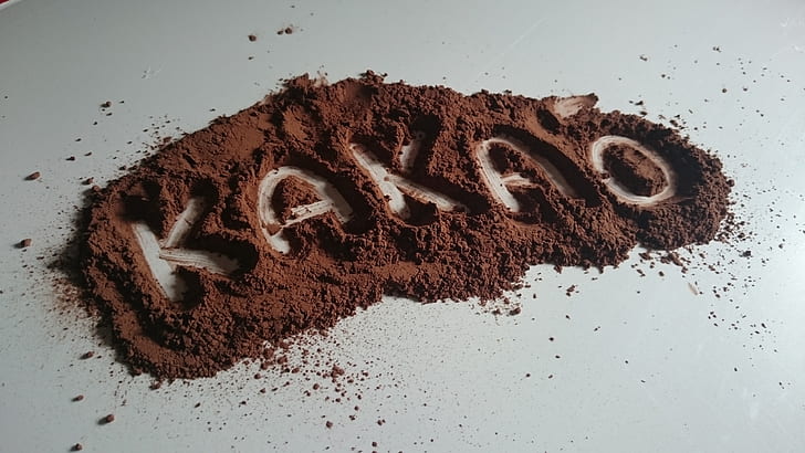 kakao powder on white surface