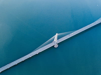aerial photography of suspension bridge during daytime