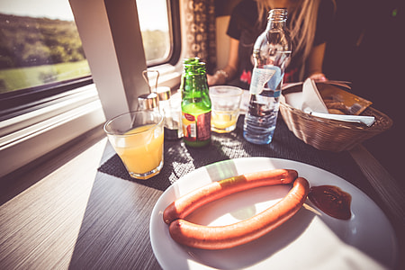 Quick Travel Morning Breakfast in Train