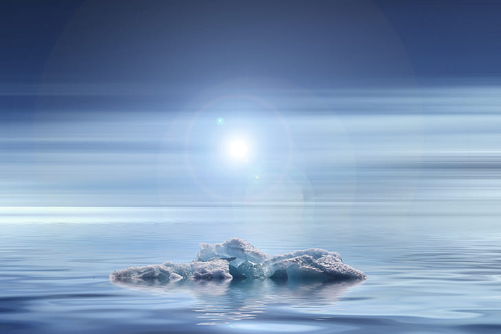 white ice burg on water during daytime