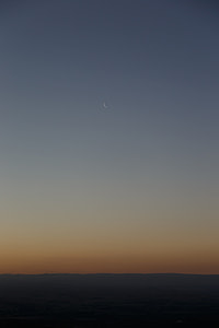 first quarter moon during dawn