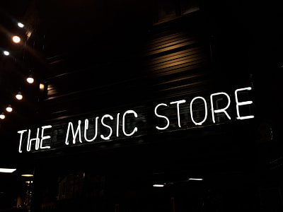 photo of the music store signage
