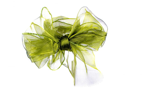 photograph of green sheer ribbon