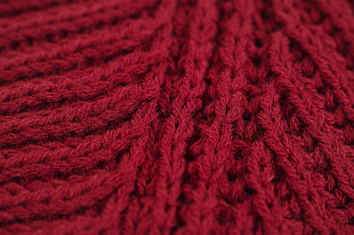 red crochet textile