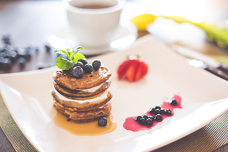 Healthy Pancakes with Cottage Cheese And Blueberries