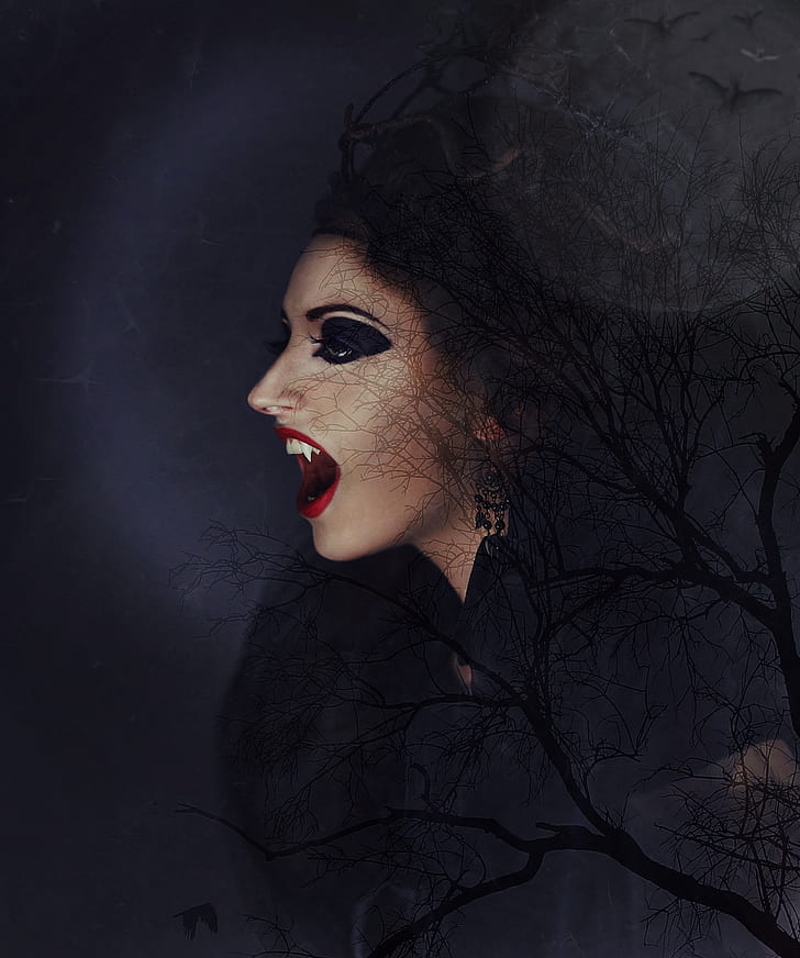 photography of vampire woman wallpaper