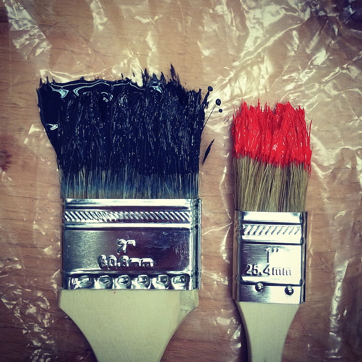 photo of two paint brushes