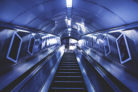 Stair escalator tunnel on the London Underground