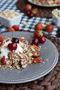 Healthy granola with cherries