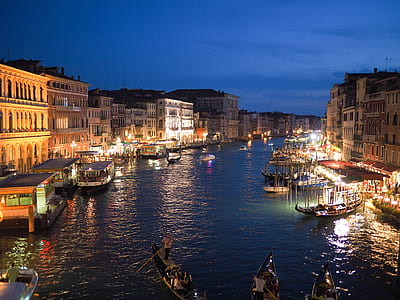photo of Grand Canal during night time