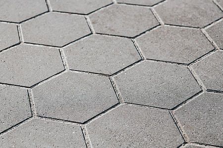 Hexagonal floor tiles