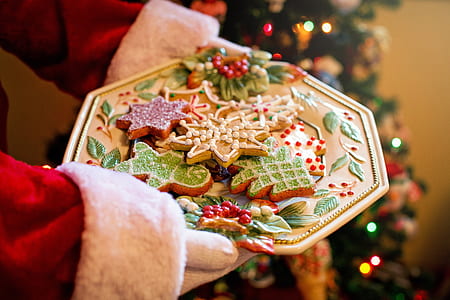 person offering plate of cookies