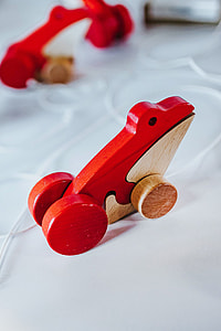 Small wooden frogs with strings