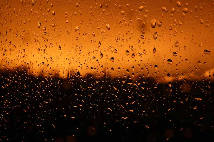 Rain on a window in the city