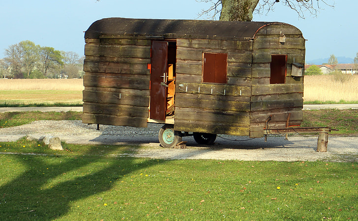 brown wooden trailer