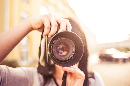 Woman Photographer Closeup