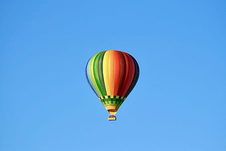 flying, hot air balloon, flight, balloon, rainbow balloon, air