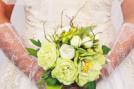 Closeup shot of the bride at a wedding