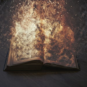 burning book illustration