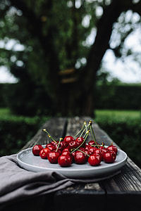 Fresh Cherries on a simple plate