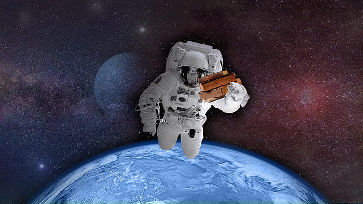 illustration of person in space