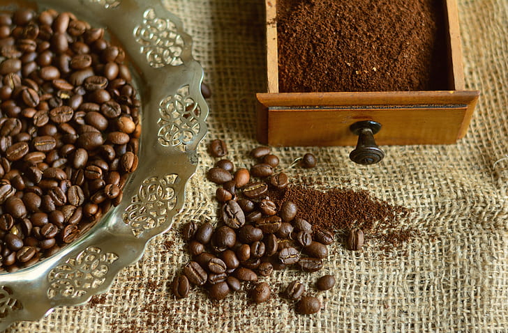 coffee beans on tray