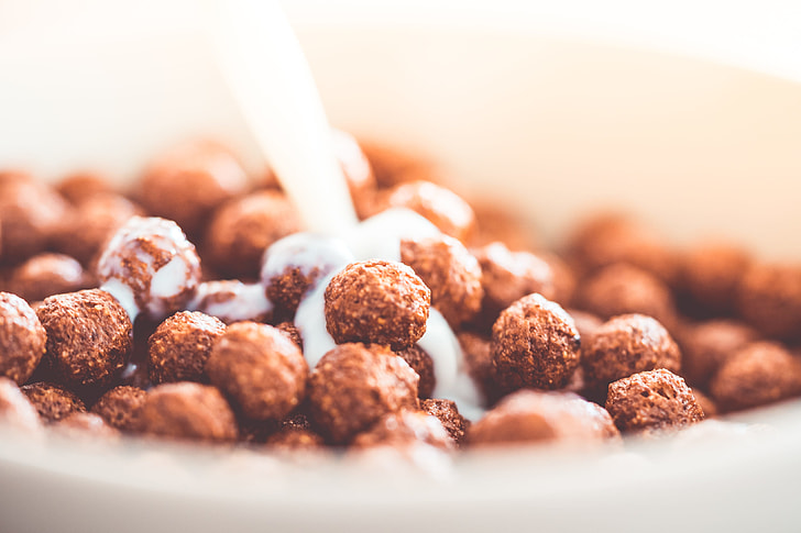 Milk Pouring on Cereal Chocolate Balls #2