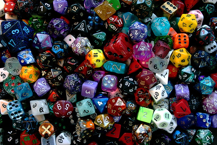 assorted-color dice lot