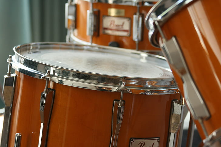 Pearl Orange Drumset in Tilt Shift Lens