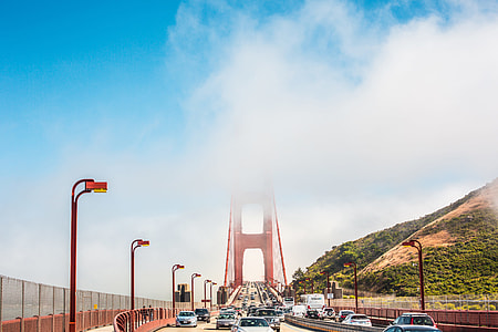 Golden Gate Bridge Pillars Covered in Fog