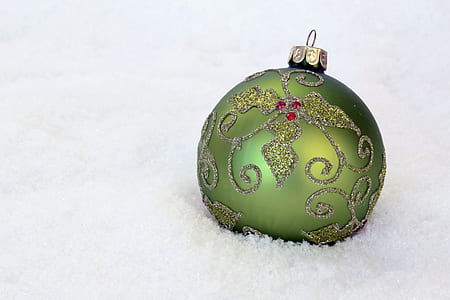 green and gray bauble