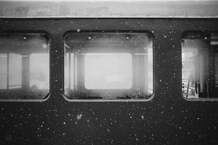 empty train during winter