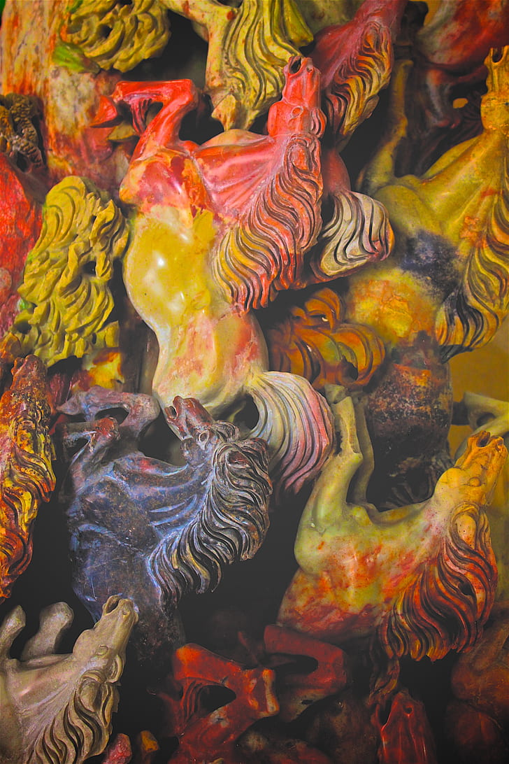 assorted-color 3D horses painting