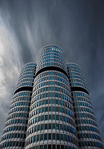low angle architecture photography of high-rise buildings