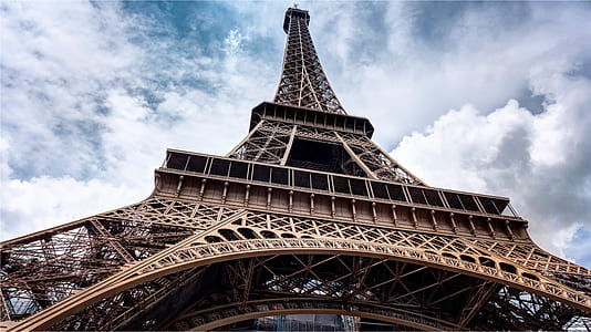Low Angle Photo Graph of Eiffel Tower