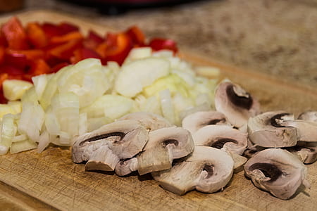 chopped onions and mushroom