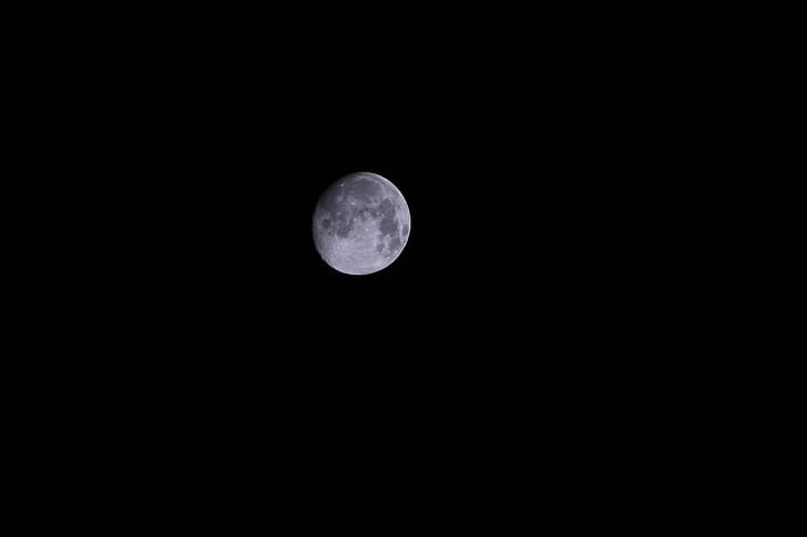 Gray Round Moon during Night