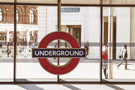 A London Underground sign at Kings Cross railway station in Central London. Image captured with a Canon 6D