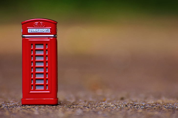 miniature red telephone boot