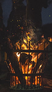 photo of bonfire on black screen