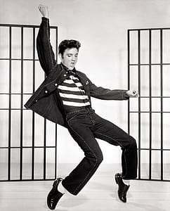 Elvis Presley grayscale photography