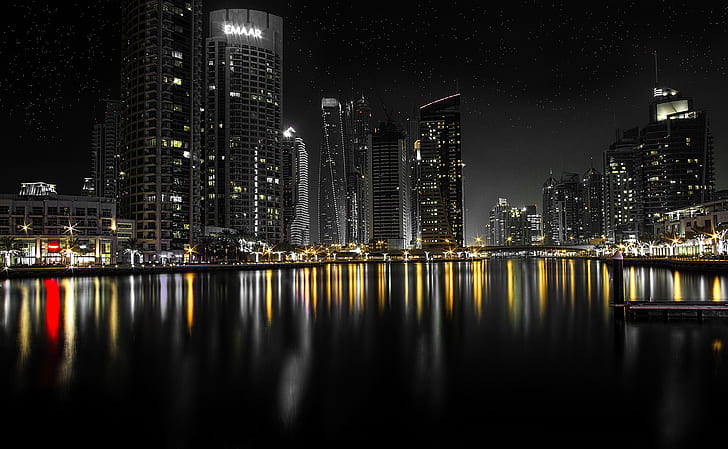 photo of City Buildings during night time