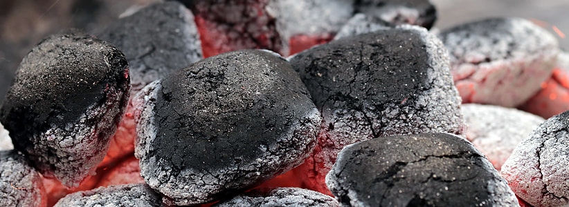 closeup photography of charcoal burning
