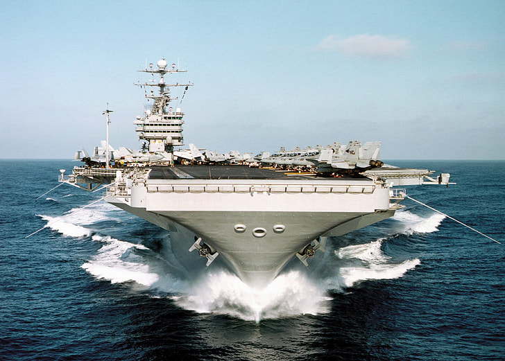 white and black aircraft carrier during daytime