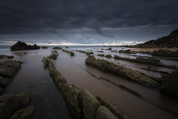stone formation on seashore