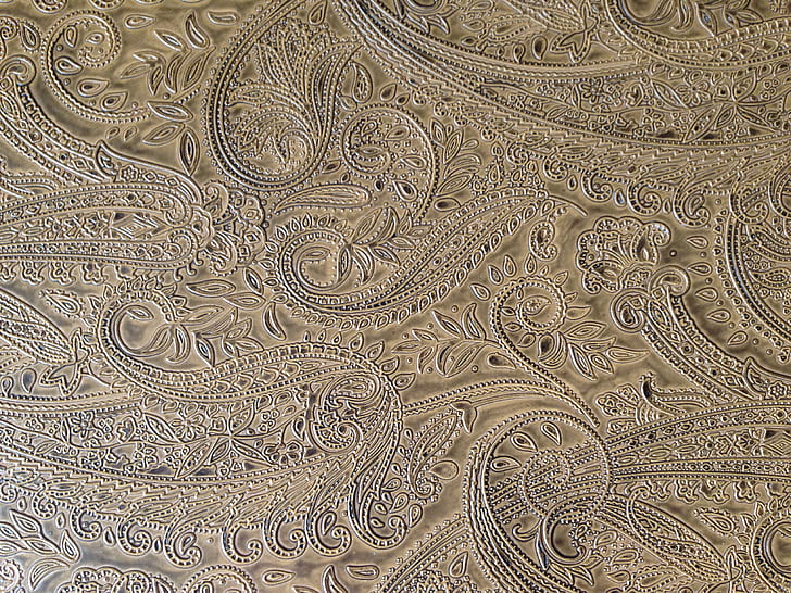 brown paisley textile